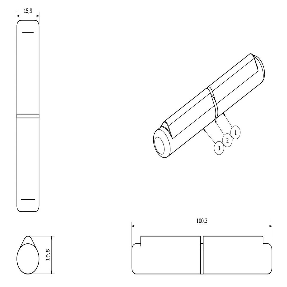 image 1 of Lift Off Bullet Hinge Weld On Brass Bush 16x100mm Heavy Duty Door Hatch 4PK Silver