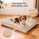 image 5 of Skylos Dog Bed Washable Pet Cushion Cage Mattress Crate Mat Non Slip Soft Fleece | Cream | M | M