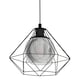 image 2 of Burton Black Pendant Ceiling Light with Smoked Glass