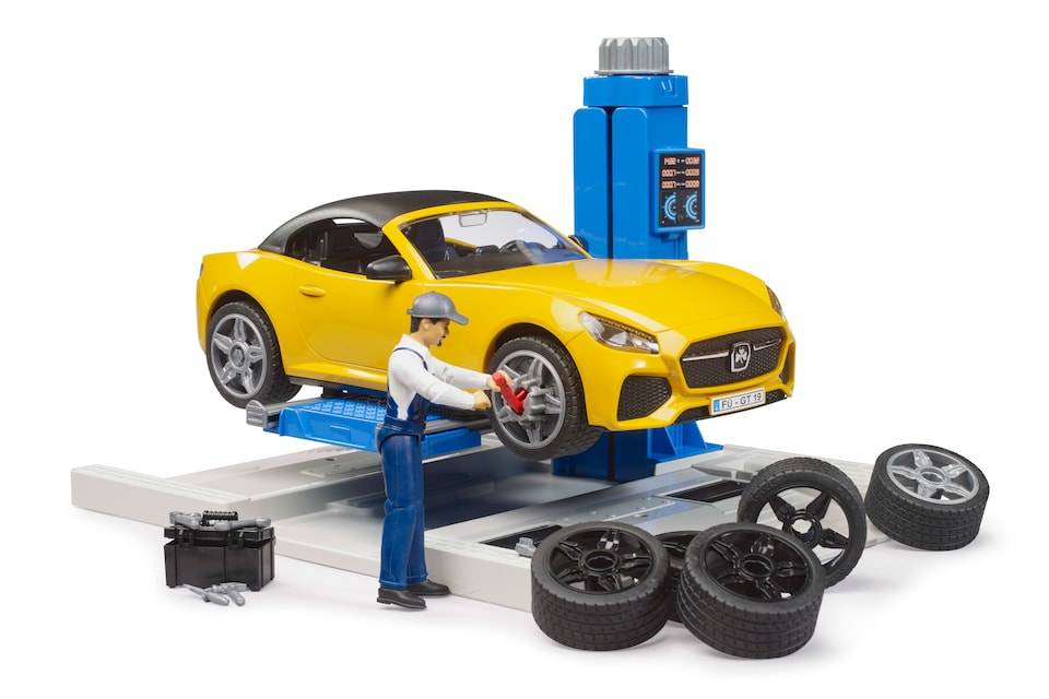 image 1 of Bruder bworld Car Service Centre BRUDER Roadster Detailed Vehicle & Playset Model