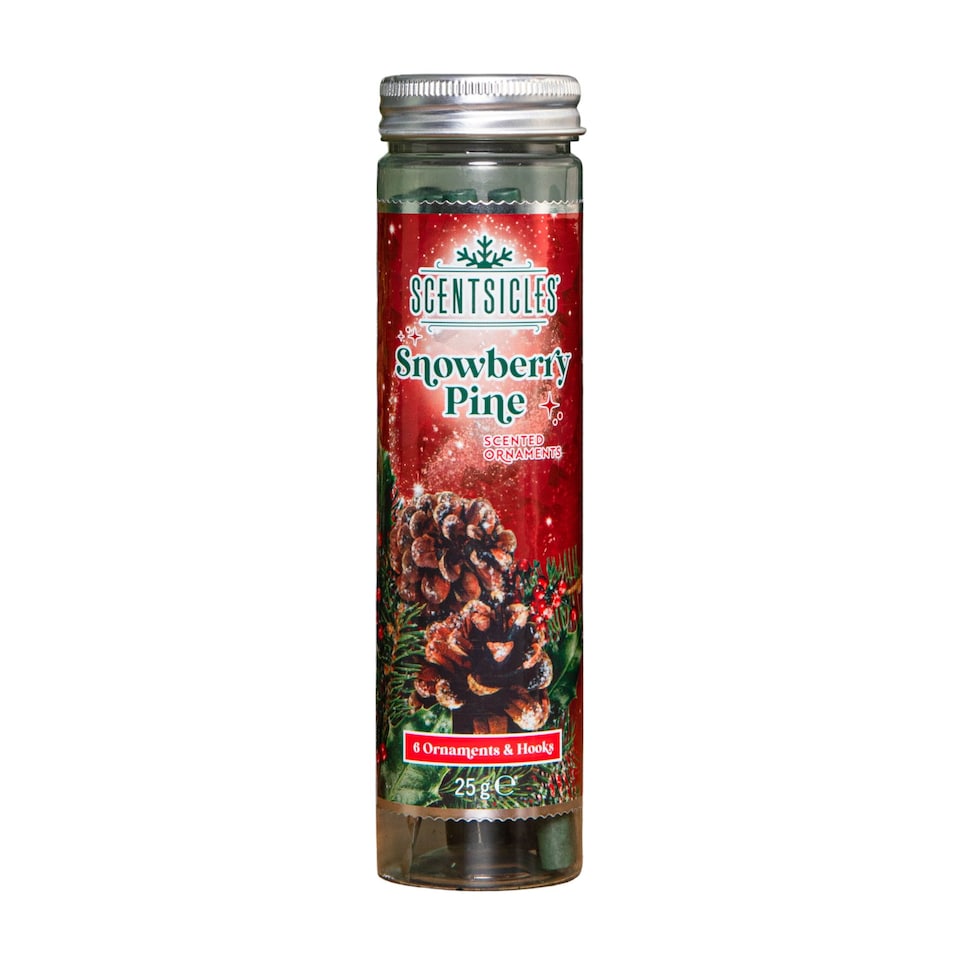 image 1 of 25g Snowberry Pine Scented Christmas Scentsicles with 6 Hanging Hooks