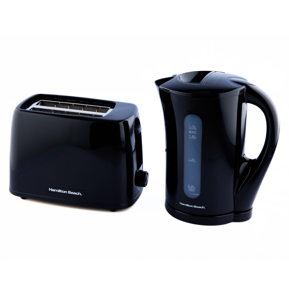 image 1 of Hamilton Beach Essential Kettle & Toaster Set Black