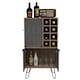 image 6 of Vegas Grey with Bleached Oak Effect Wine Cabinet - 2 Doors and 1 Glass Door with Push-Open Design | Brown | Brown | 1