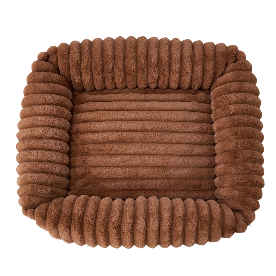 image 1 of Living and Home Soft Dog & Cat Bed,Pet Bolster Bed | Brown | Brown | L | 1