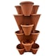 image 4 of Set Of 3 Terracotta (Trio 3 Pot) Stackable Interconnecting Outdoor Strawberry Garden Plant Pots Perfect For Patios Brown
