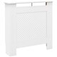 image 1 of HOMCOM Wooden Radiator Cover Heating Cabinet Modern Home Furniture Grill Style  White Painted (Small)