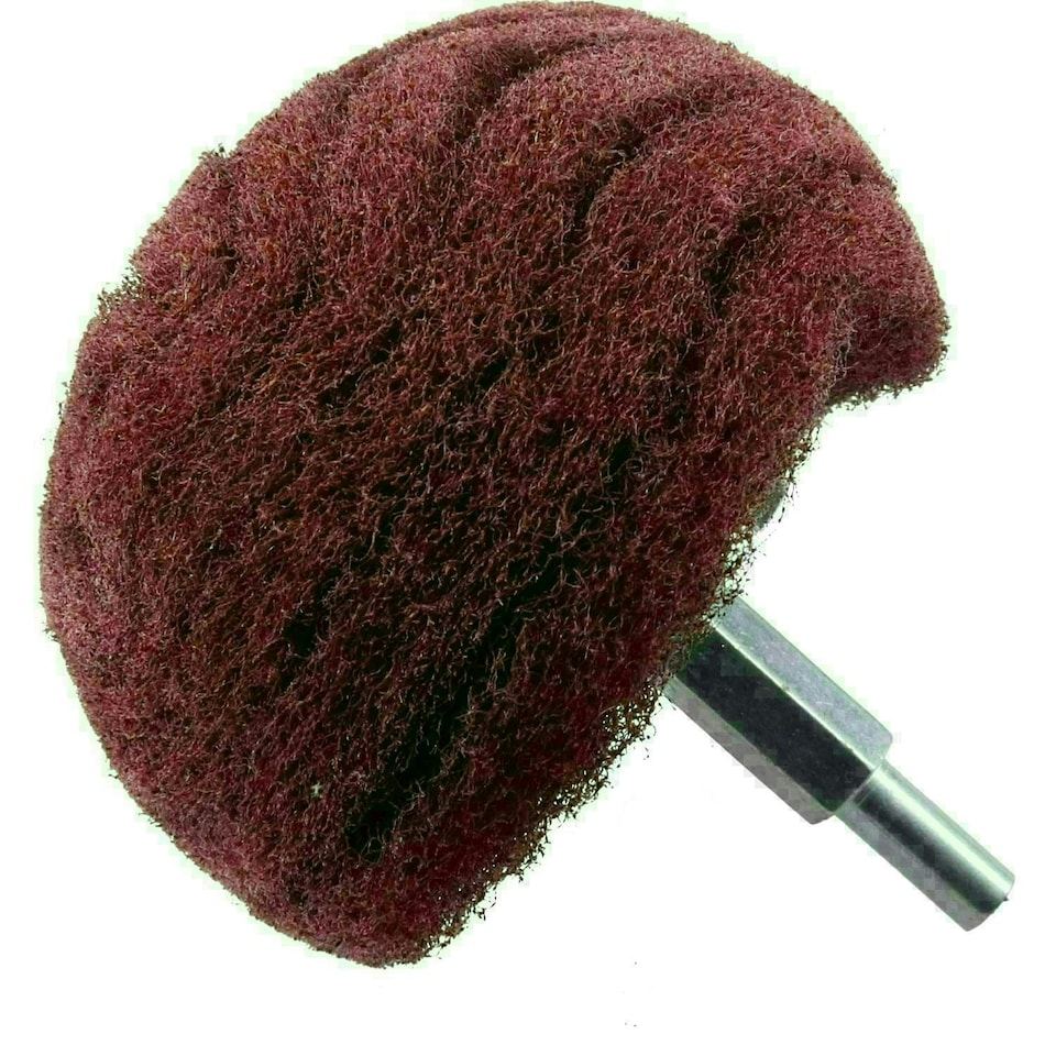 image 1 of Dome Shaped Sanding Polishing Cleaning Mop 75mm Width 240 Grit 6mm Shank 4pk