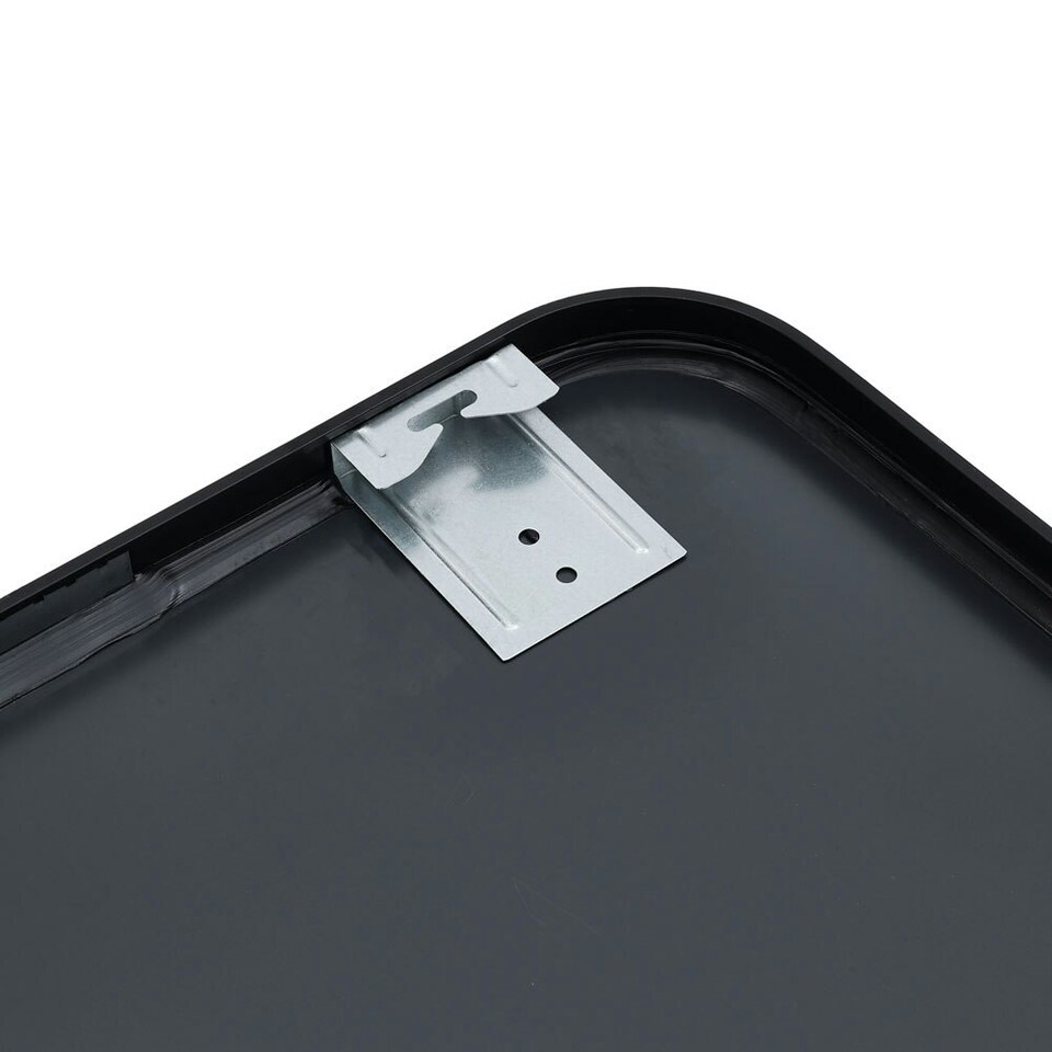 image 1 of Living and Home Square Wall Mirror Black - 50cm