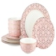 image 1 of 12pc Tallulah Pink & Gold Dinner Set