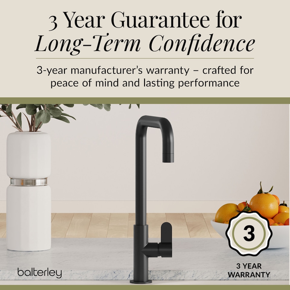 image 1 of Kuma Kitchen Mono Mixer Tap Single Lever Matt Black 361mm | Black | Matt Black | 1