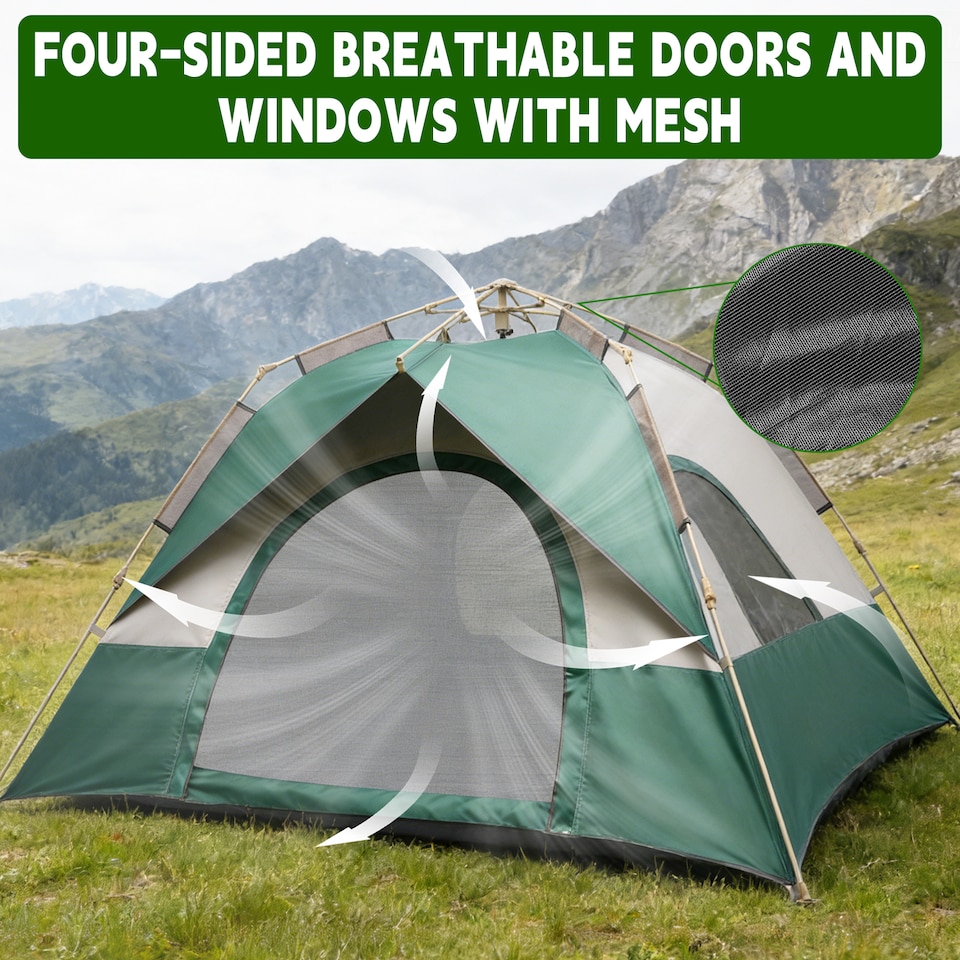 image 1 of 4-6 Person Family Multicoloured Camping Tent