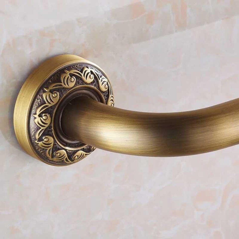 image 1 of Antique Bronze Brass Safety Support Grab Rail Bar Handle Straight 520mm