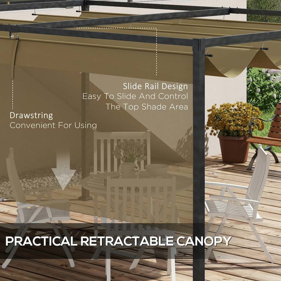 image 1 of Outsunny 4m x 3m Metal Pergola Gazebo Patio Sunshelter Canopy