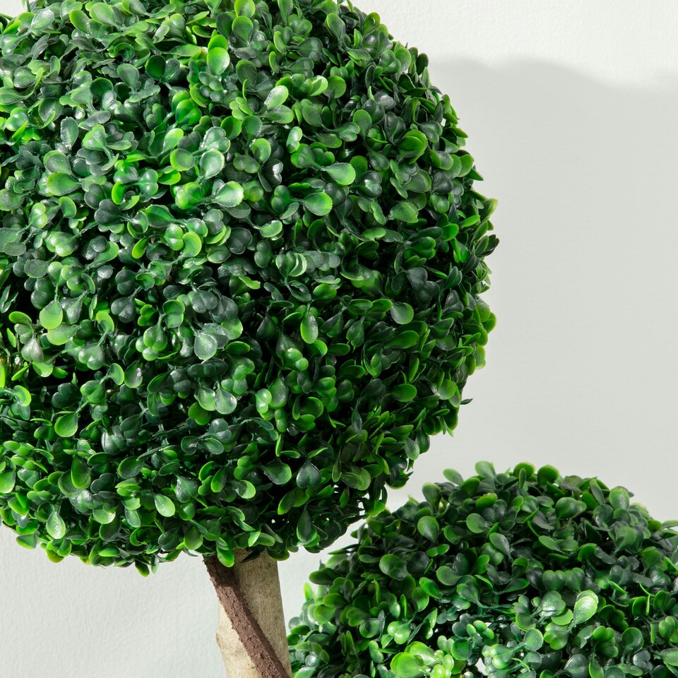 image 1 of HOMCOM Artificial Plant Boxwood Ball Topiary Tree Indoor Outdoor, 90cm
