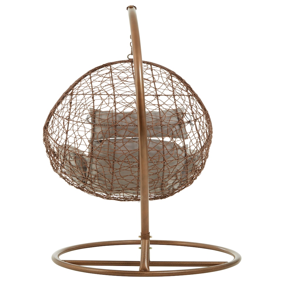 image 1 of Interiors by Premier Luxurious Brown Rattan Hanging Chair, Versatile Lounge Chair, Sturdy Bedroom Chair, Modern Garden Chair