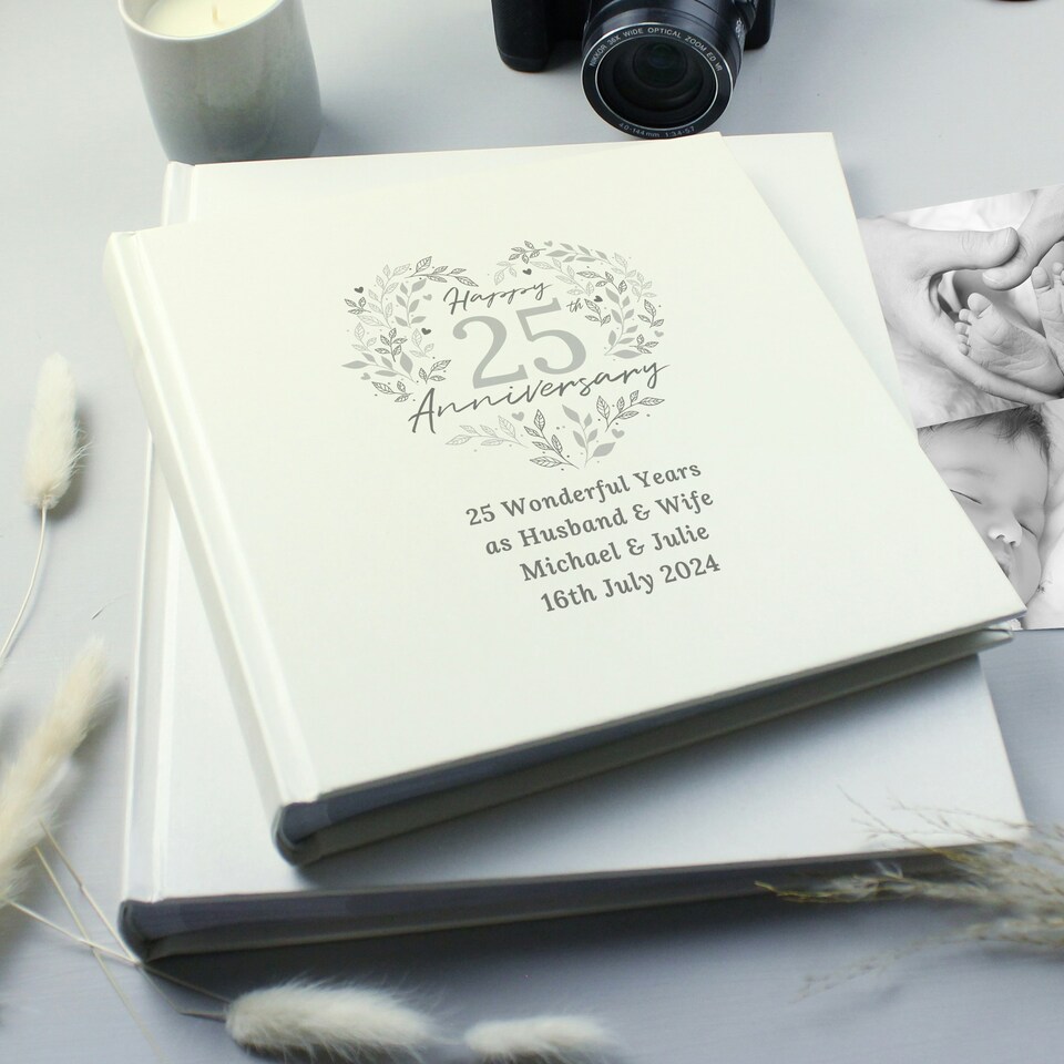 image 1 of Personalised 25th Silver Wedding Anniversary Photo Album