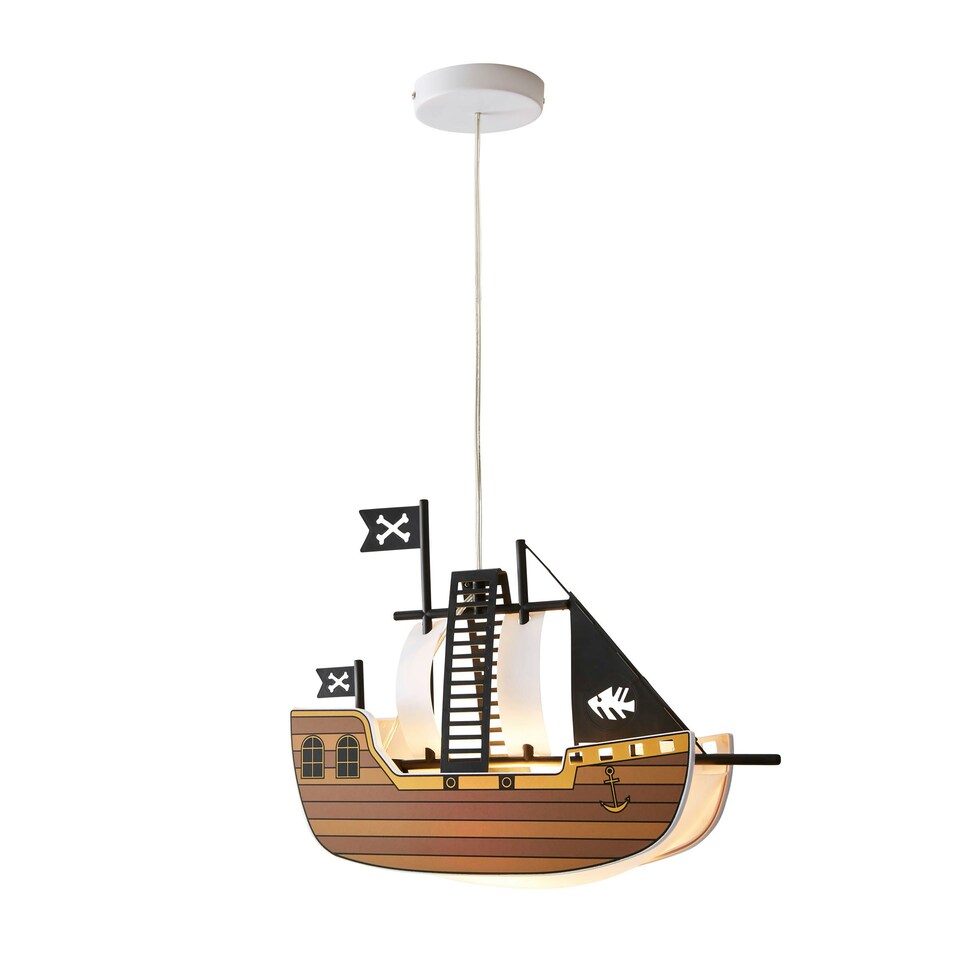 image 1 of BHS Glow Pirate Ship Ceiling Pendant Light, Brown