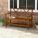 image 2 of Outsunny 2-Seater Garden Bench Wooden Outdoor Bench Carbonized