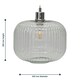 image 6 of Set of 2 Batley Large - Clear Ribbed Glass Easy Fit Pendant Shades | Clear | Medium | 2