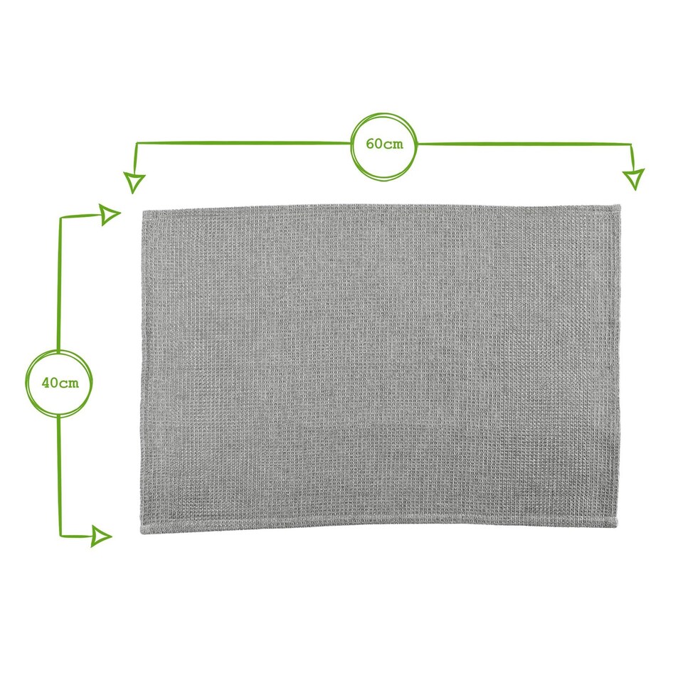 image 1 of Nicola Spring Deluxe 100% Cotton Tea Towels - 60cm x 40cm - Grey - Pack of 4