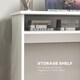 image 4 of HOMCOM Modern Computer Desk, Home Office Table, Small Writing Desk with Storage Shelf, 90 x 50cm, White Wood Grain