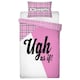 image 2 of Clueless Ugh As If! Icon Duvet Cover Set - Pink/White - Single Pink | Single
