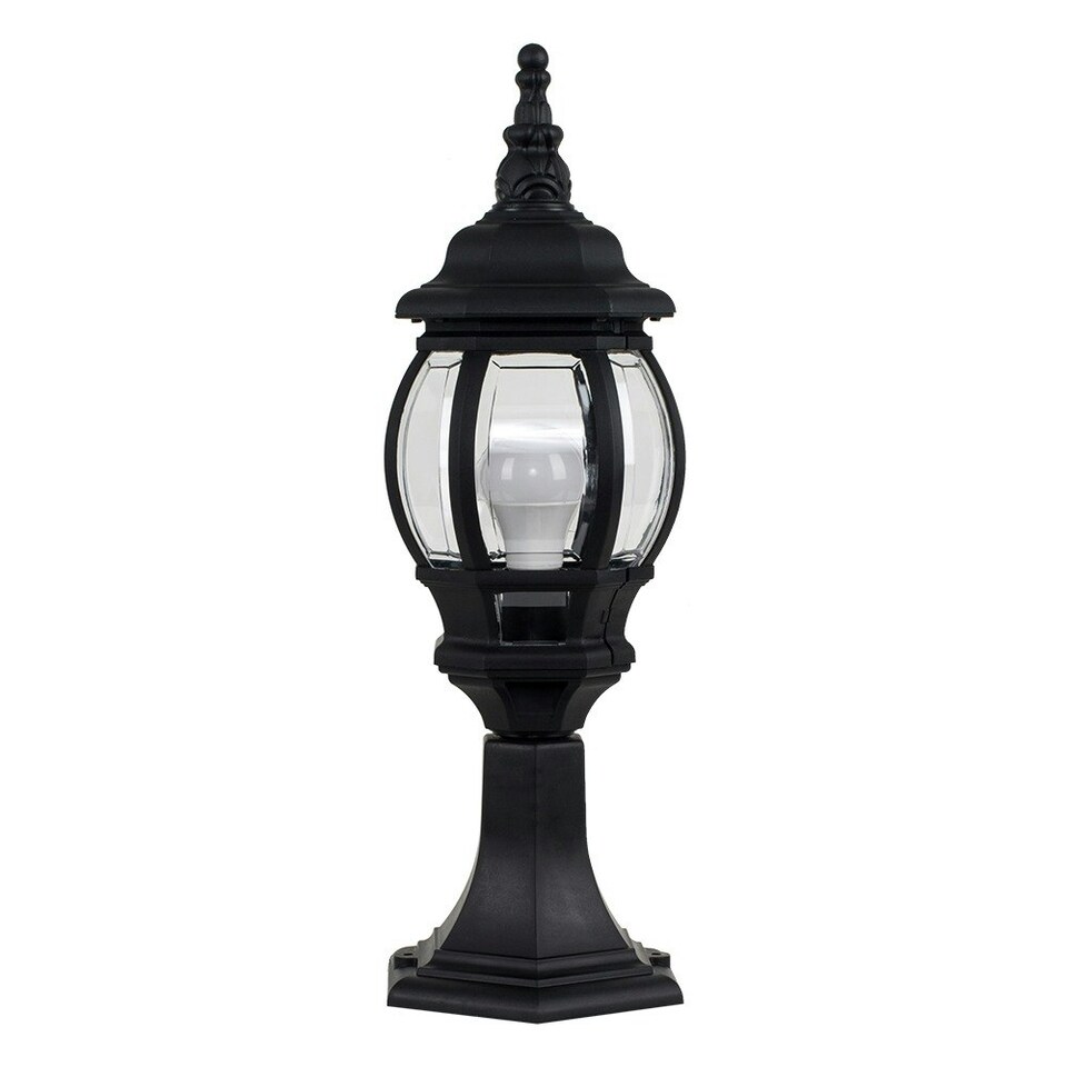 image 1 of ValueLights Black Windsor Outdoor Post Topper Light with 6W Warm White Bulb Black