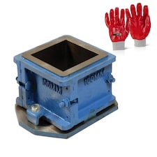 Pegdev Concrete Test Cube Mould 100mm – 4-Part Slump Strength Test with Gloves