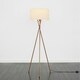 image 2 of ValueLights Camden Copper Tripod Floor Lamp with Natural Shade | Cream