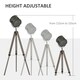 image 3 of HOMCOM Tripod Floor Lamp Height Adjustable E27 Base for Living Room Bedroom
