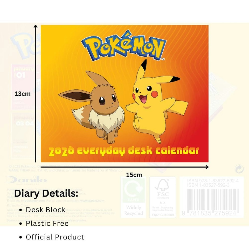 image 1 of POKEMON 2026 DESK BLOCK CALENDAR