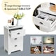 image 8 of COSTWAY Wood 3-Drawer Nightstand Accent End Table White | White