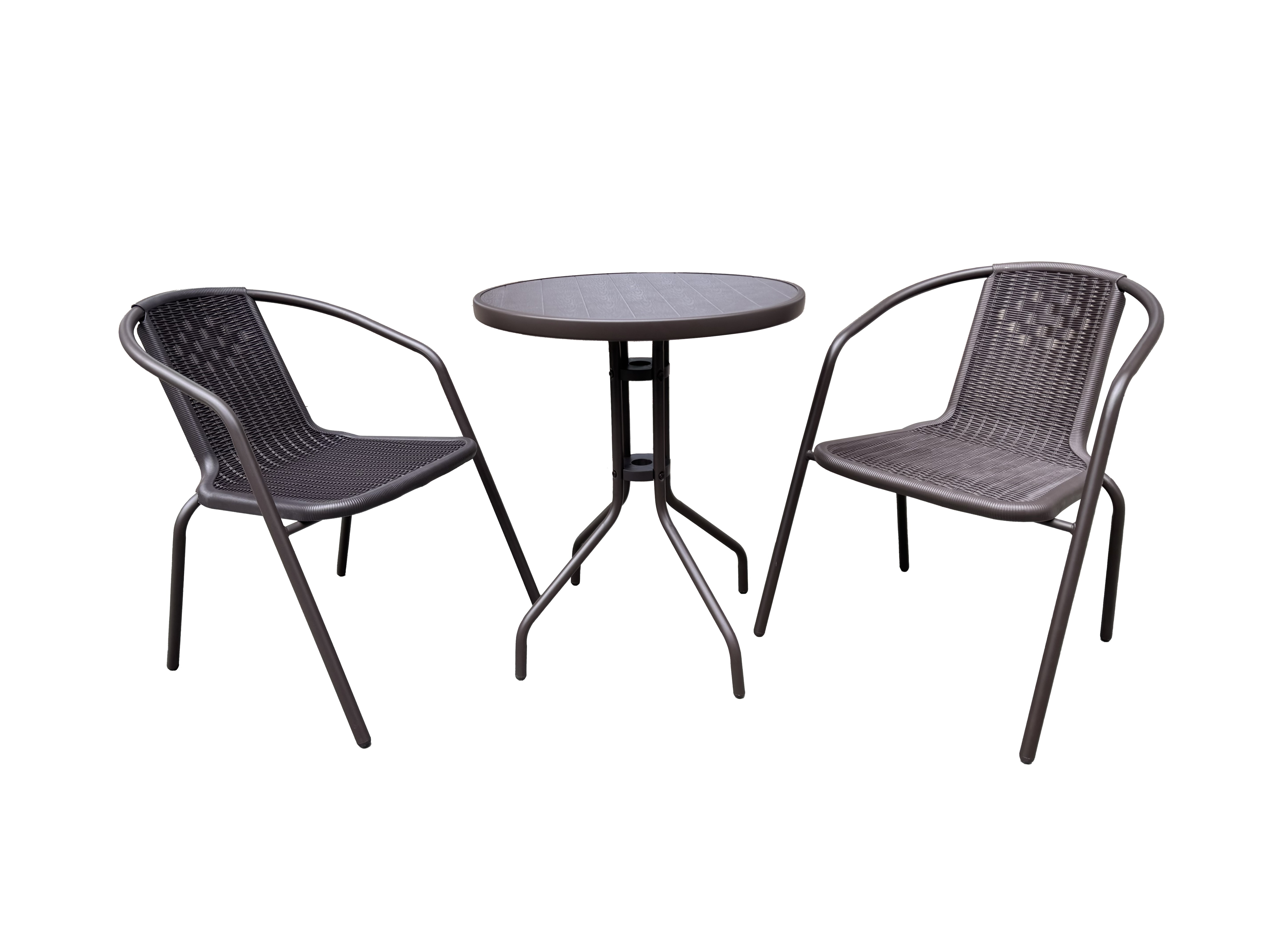 Eden 3 Pieces Rattan Bistro Set ,Brown