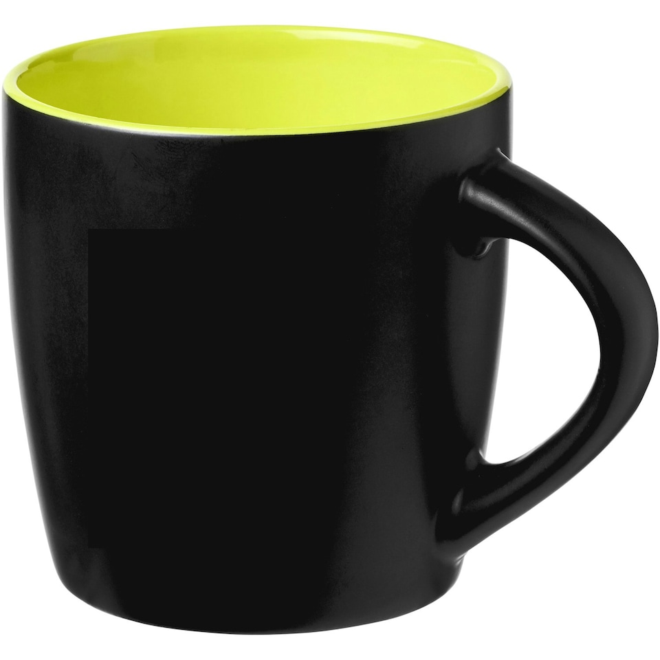 Bullet Riviera Ceramic Mug - Solid Black/Lime - 8.4 x 8.8 cm