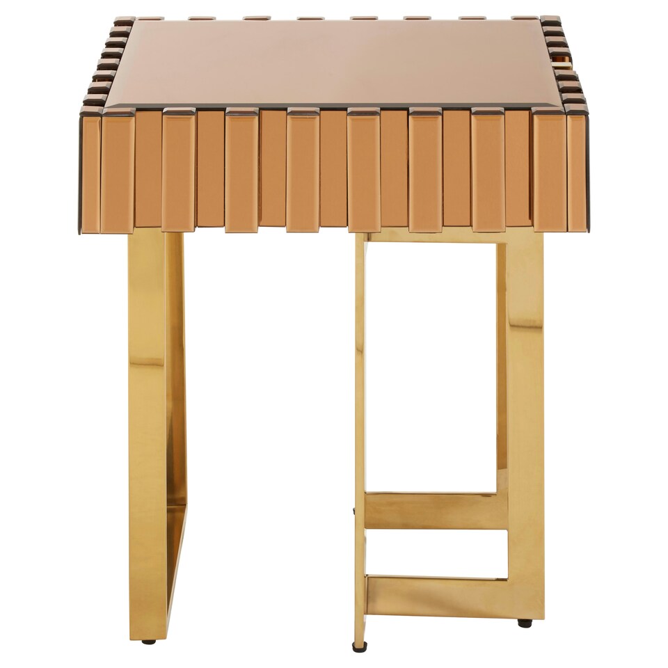 image 1 of Interiors by Premier Modern Design Side Table, Spacious Nesting Table For Patio, Classic Bedside Table, Distinctive Square Table | Gold