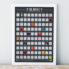 Gift Republic 100 Movies Bucket List Scratch Poster