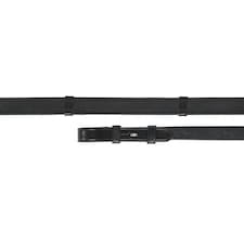 Velociti Gara Leather Continental Horse Reins - Black - 61cm x 0.6cm