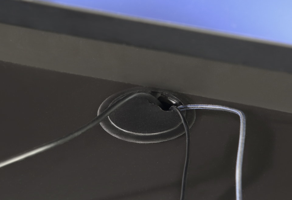 image 1 of Tezaur Black Gaming Desk 2 Shelves with Colour Changing LED