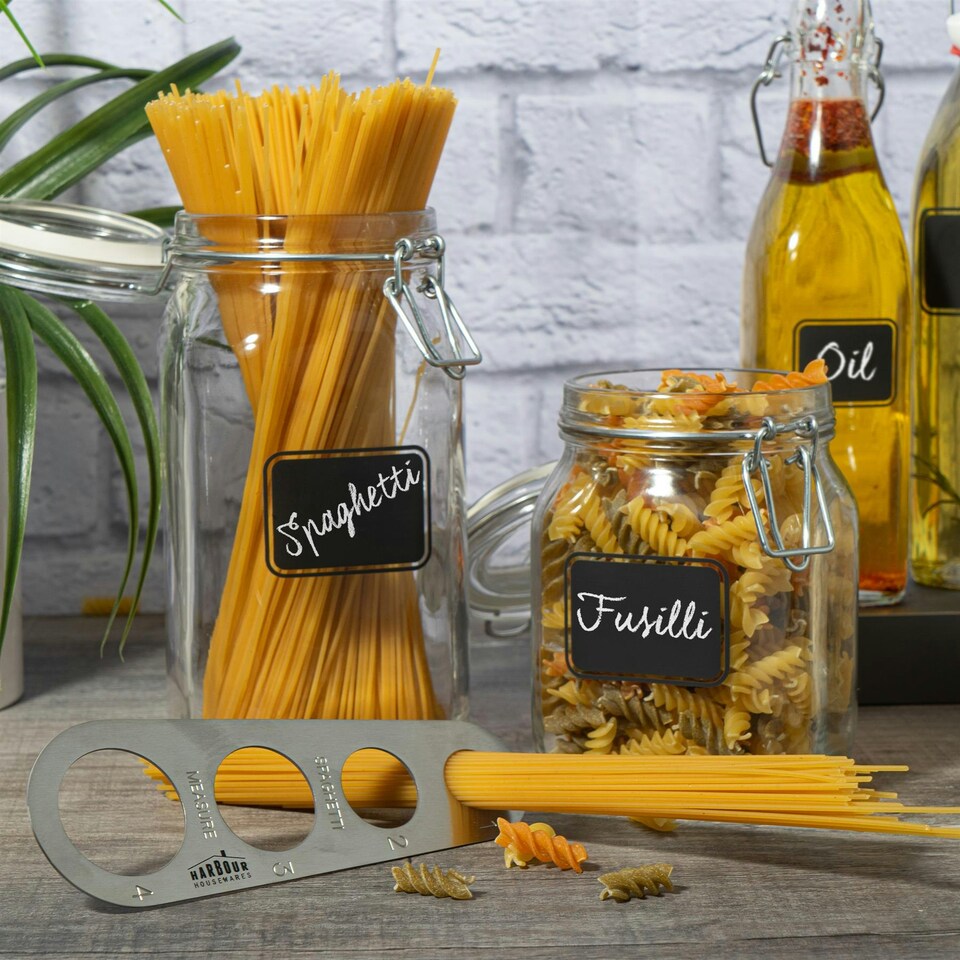 image 1 of Bormioli Rocco Lavagna Glass Storage Jars with Labels - 1.5 Litre - Pack of 6