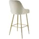 image 6 of Bar Stool Avane - with backrest, upholstered, velvet look - Set of 6 Cream | Gold