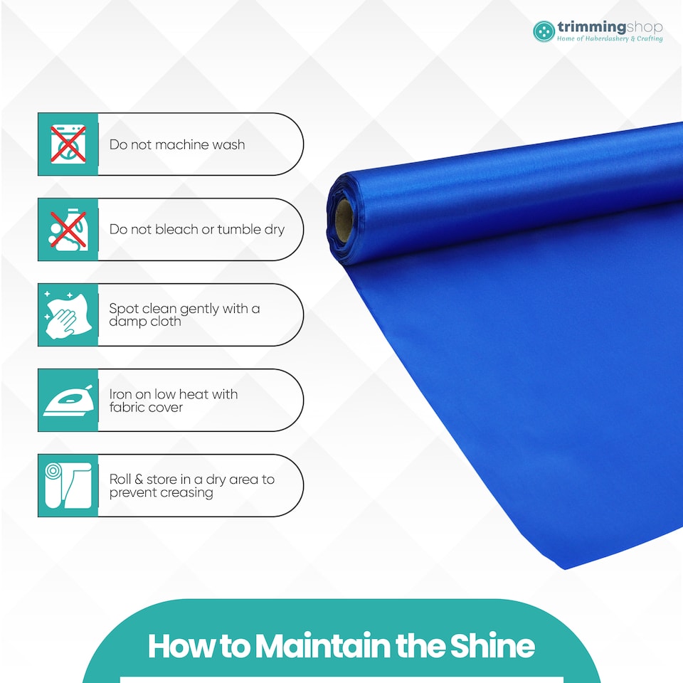 image 1 of Satin Fabric Roll, Silky & Shiny, Soft Polyester Roll - 29cm x 20m