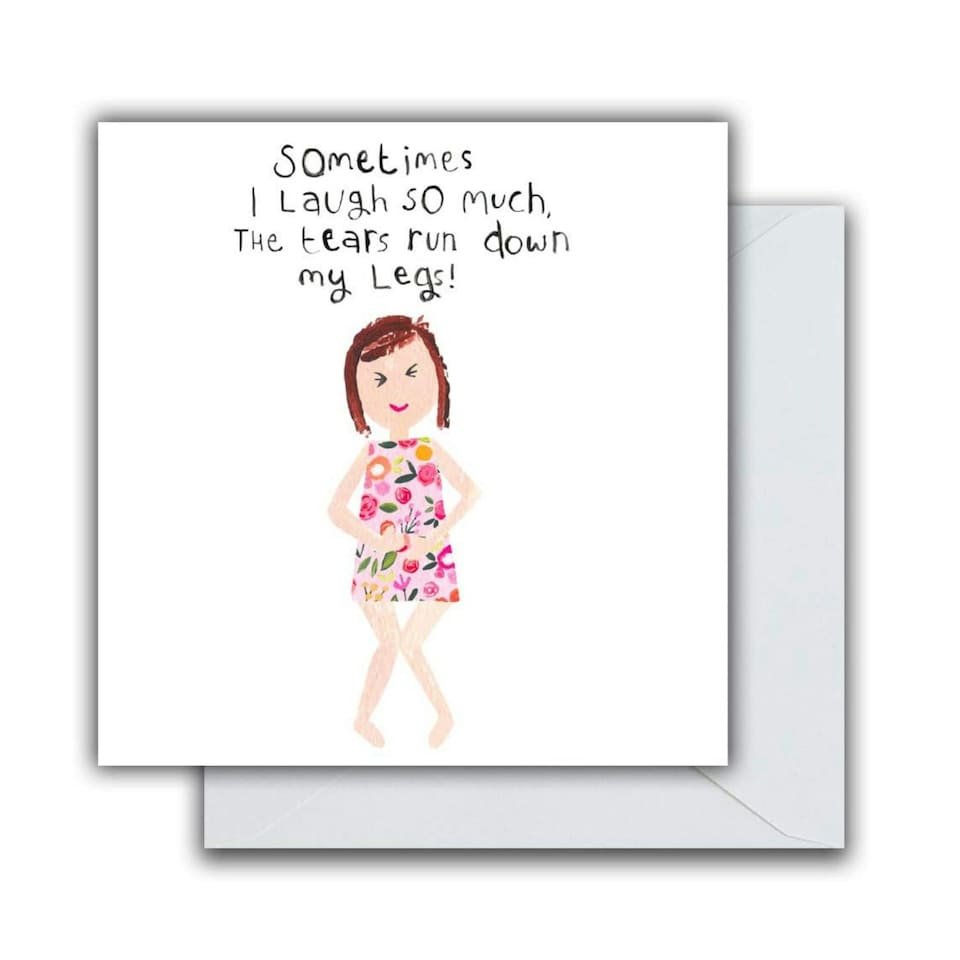 Birthday Card For Her, Funny Birthday Card For Her, "Sometimes I Laugh So Much�", Pink / Multi