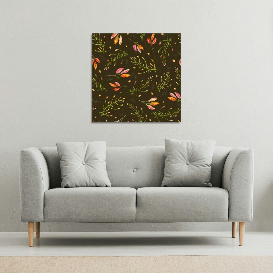 image 1 of Green Branches (Canvas Print) 90 x 90 x 4cm