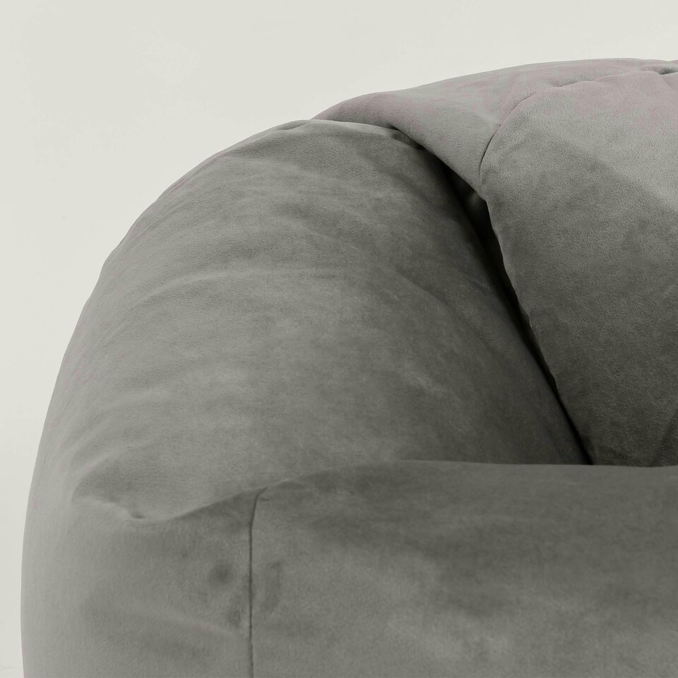 image 1 of icon Aurora Classic Velvet Bean Bag Chair Charcoal Grey Bean Bags Grey | Grey