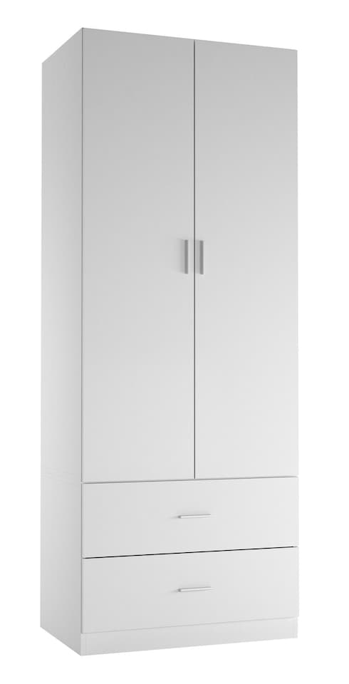 image 1 of 2-Door 2-Drawer Wardrobe | Black | Unit Colour: Black