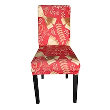 Christmas Bow Ribbons Printed Chair Covers, Seat Protector Slipcovers - Red