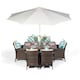 image 1 of Savannah Rectangular 6 Seater Rattan Patio Dining Set | Brown | Brown