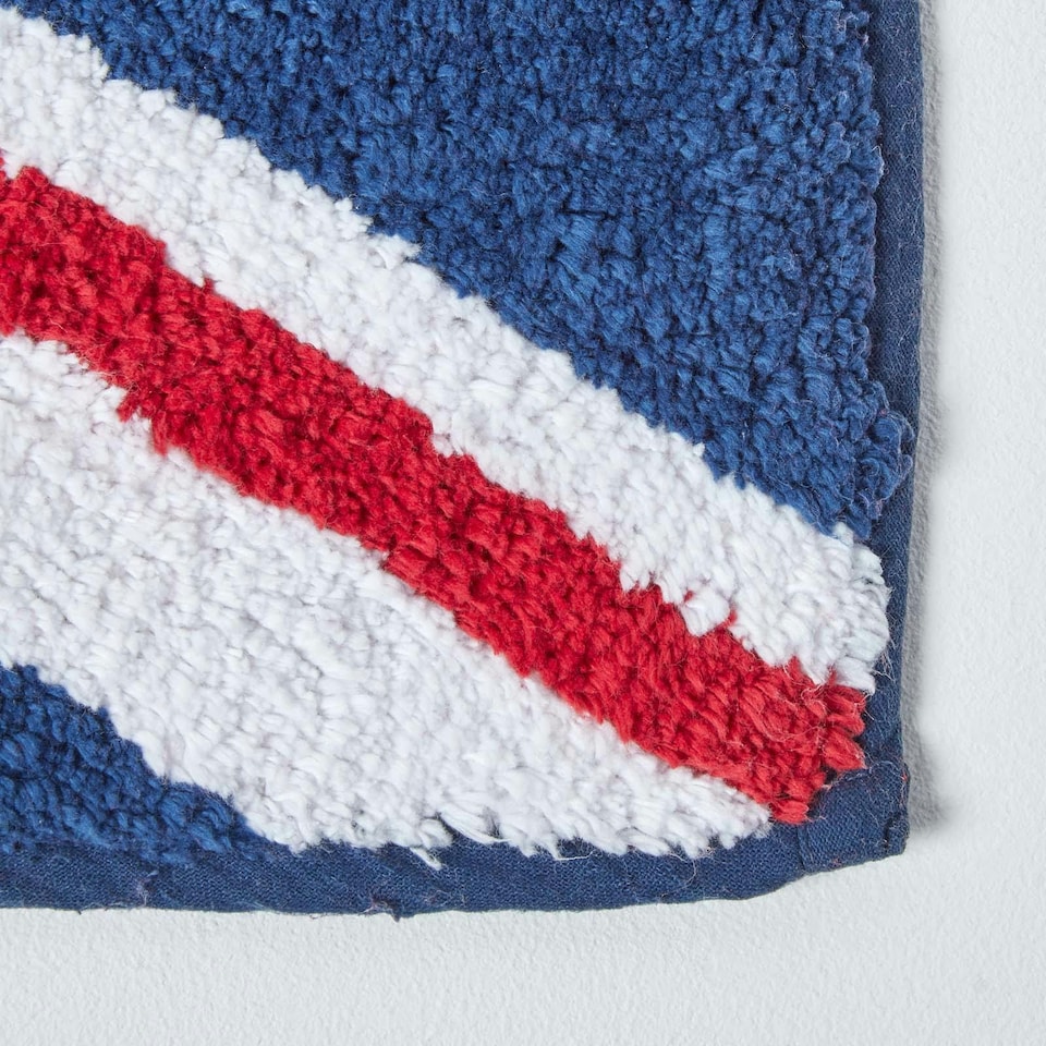 image 1 of Homescapes Union Jack Flag Cotton Bath Mat