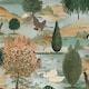 image 1 of Holden Décor Swan Lake Wallpaper - Orange/Green - 10m x 53cm Orange