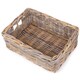 image 3 of Large Shallow Kubu Grey Rattan Rectangular Basket | Grey | Grey